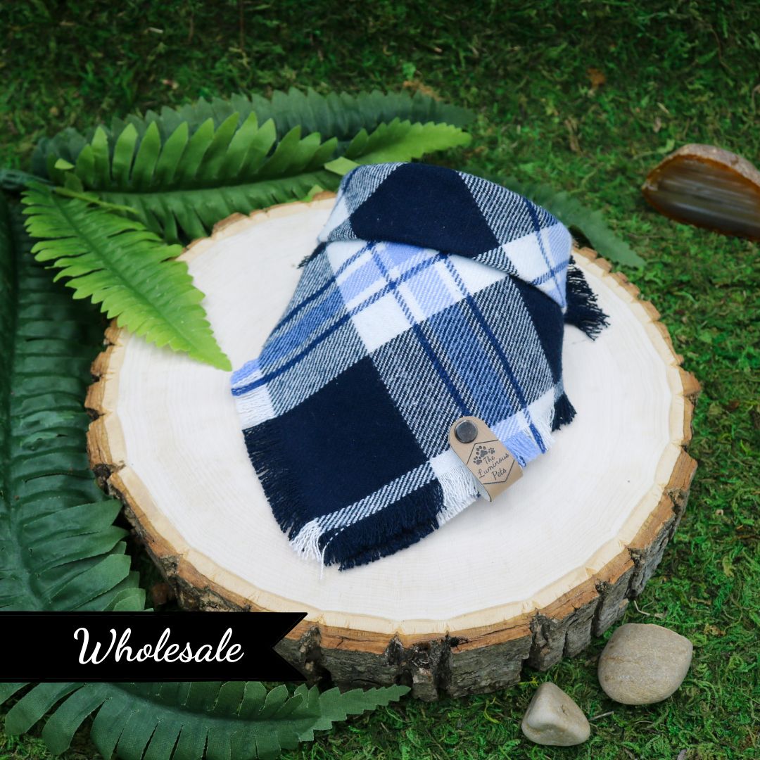 Blue plaid bandana clearance
