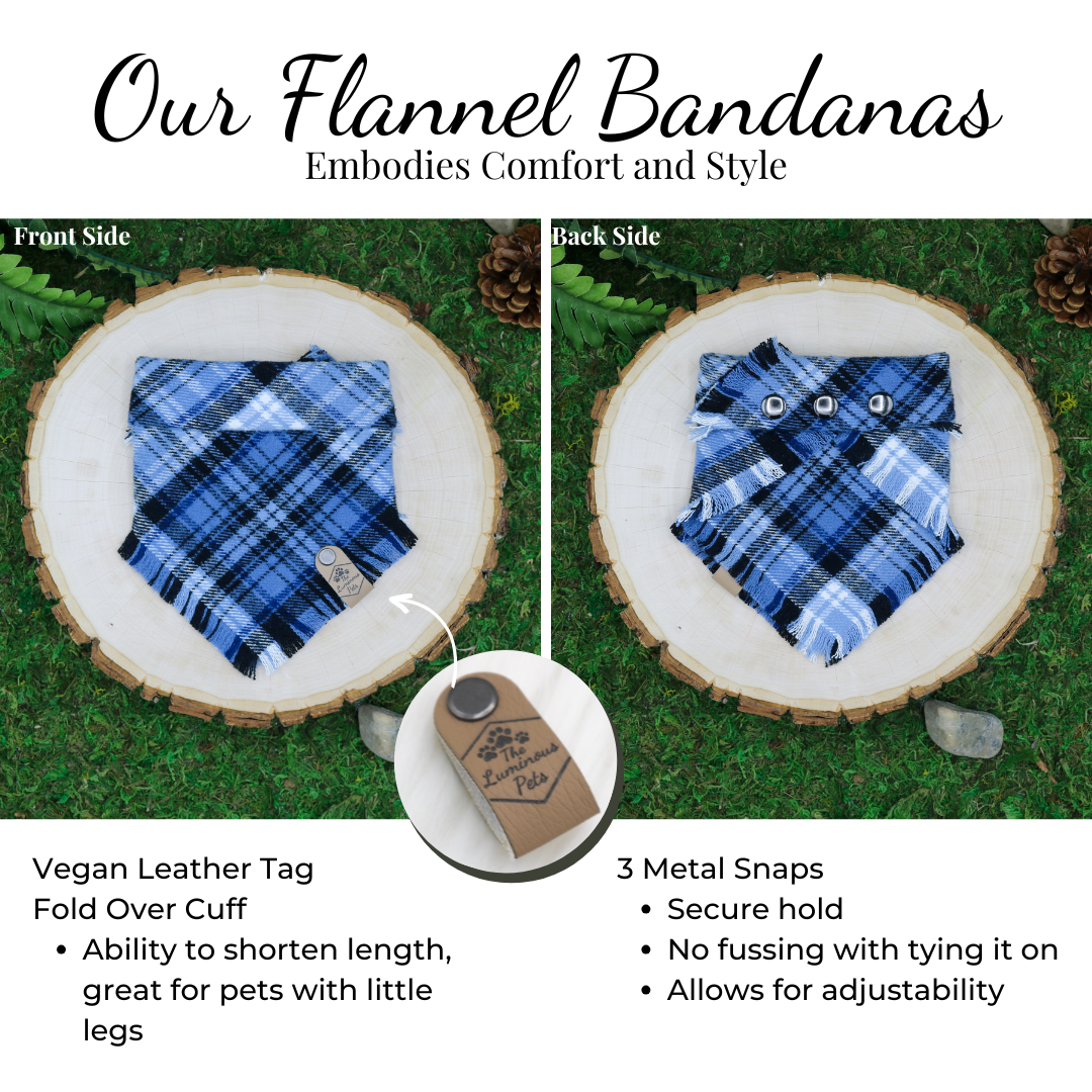 The Luminous Pets make comfortable snap on pet bandanas for cats and dogs