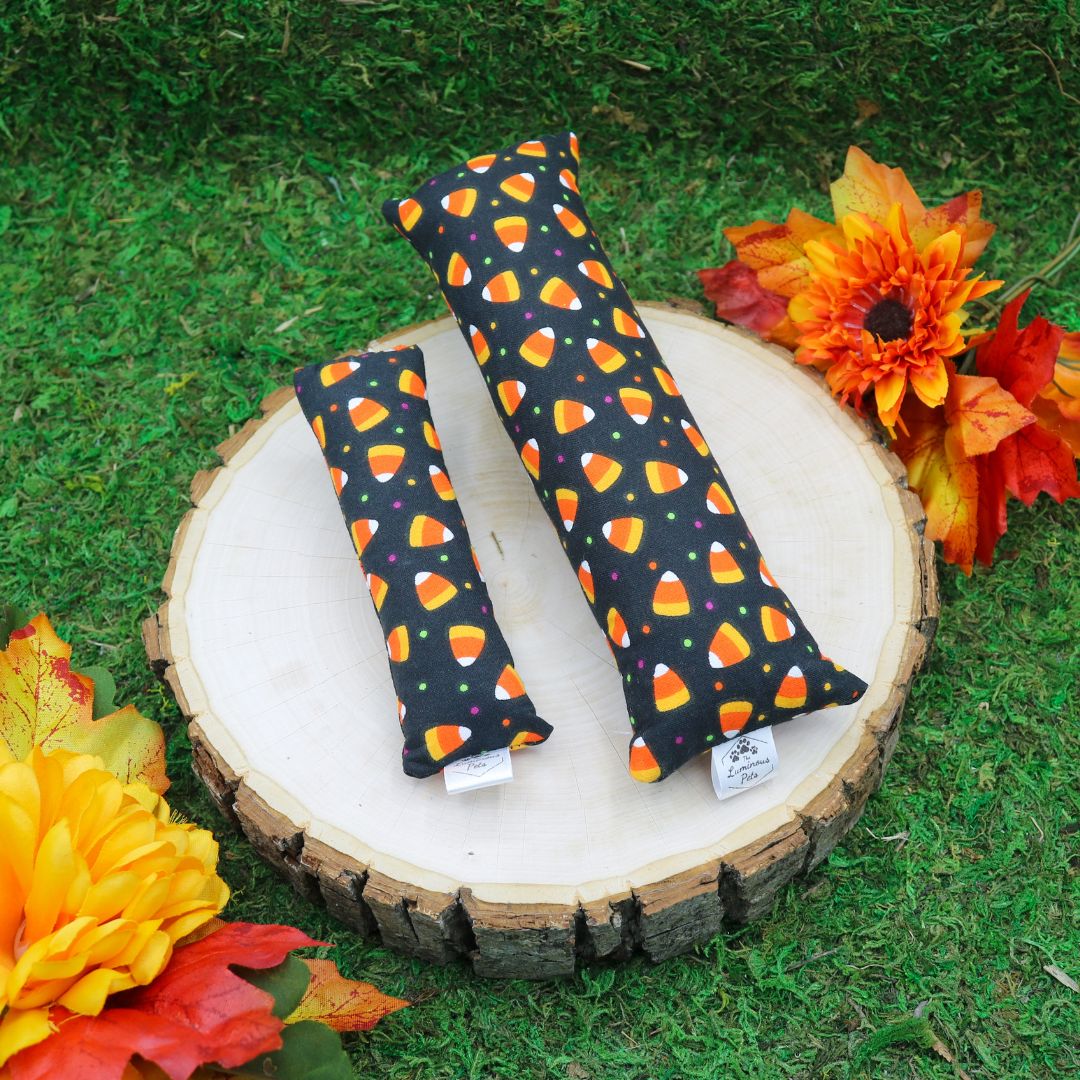 Halloween Candy Corn Cat Toy with Catnip and Valerian Root | Handmade by The Luminous Pets