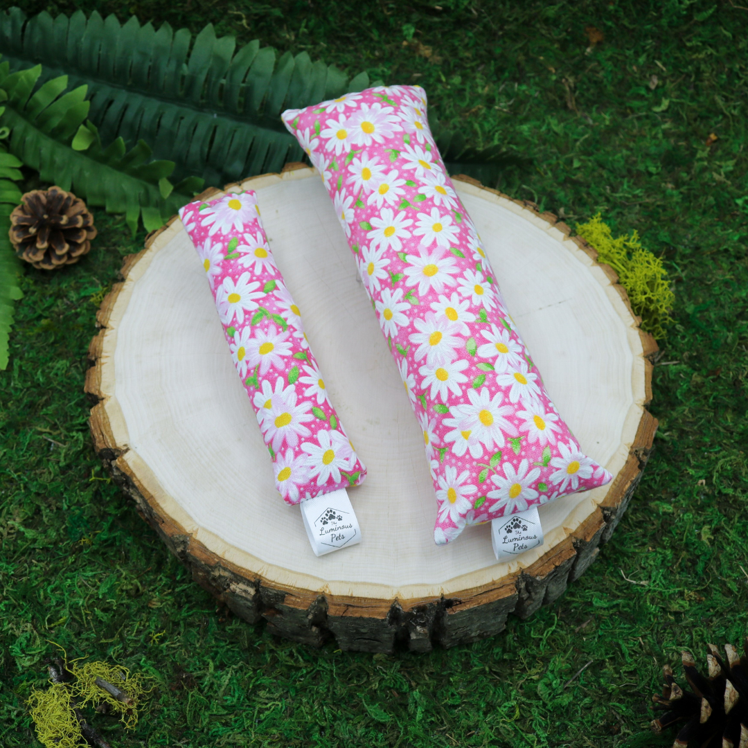 Catnip and Valerian Root Cat Toys Handmade by The Luminous Pets - Daisies on Pink