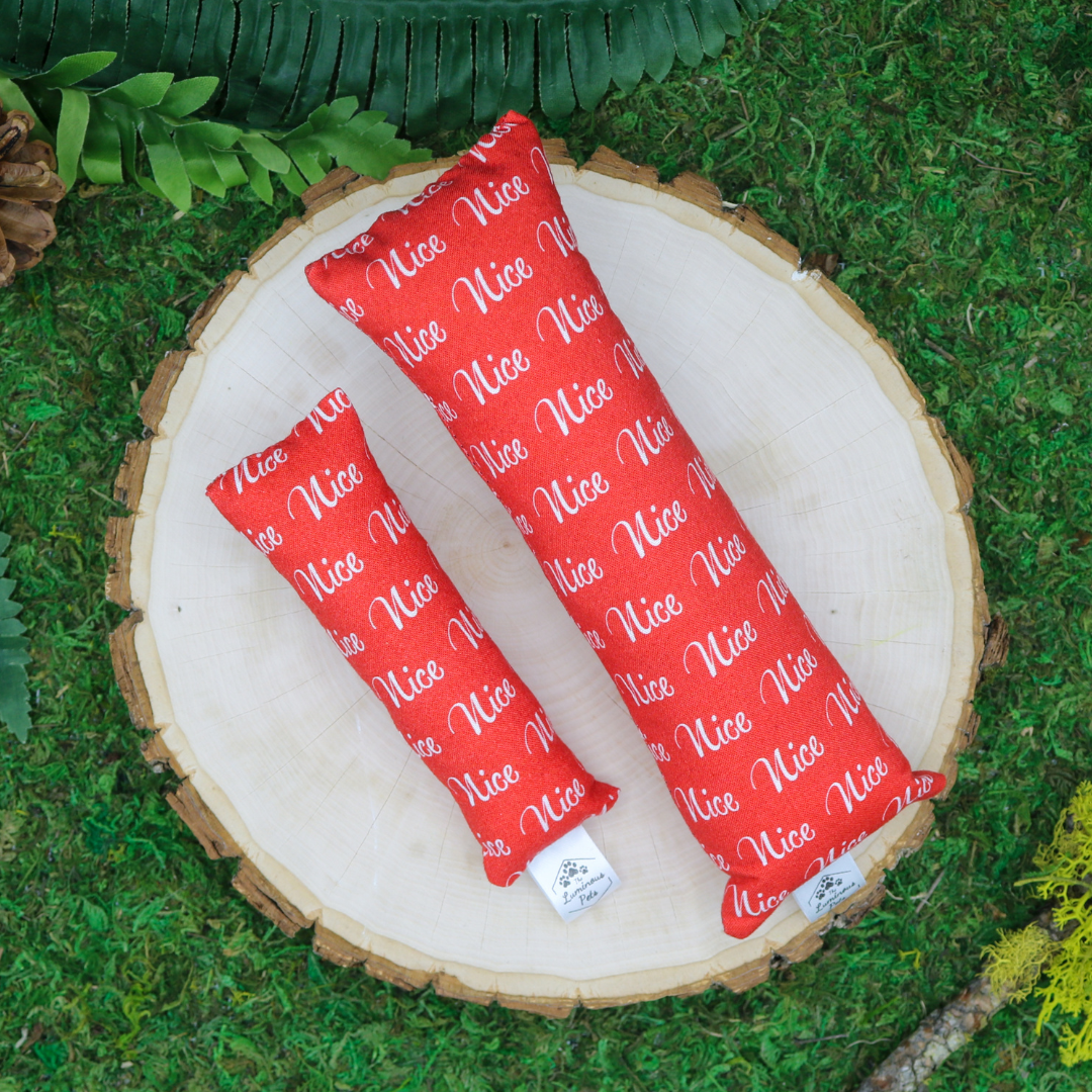 Catnip with valerian root cat toy _ Kicker sticks by The Luminous Pets _ Christmas Nice List Santa