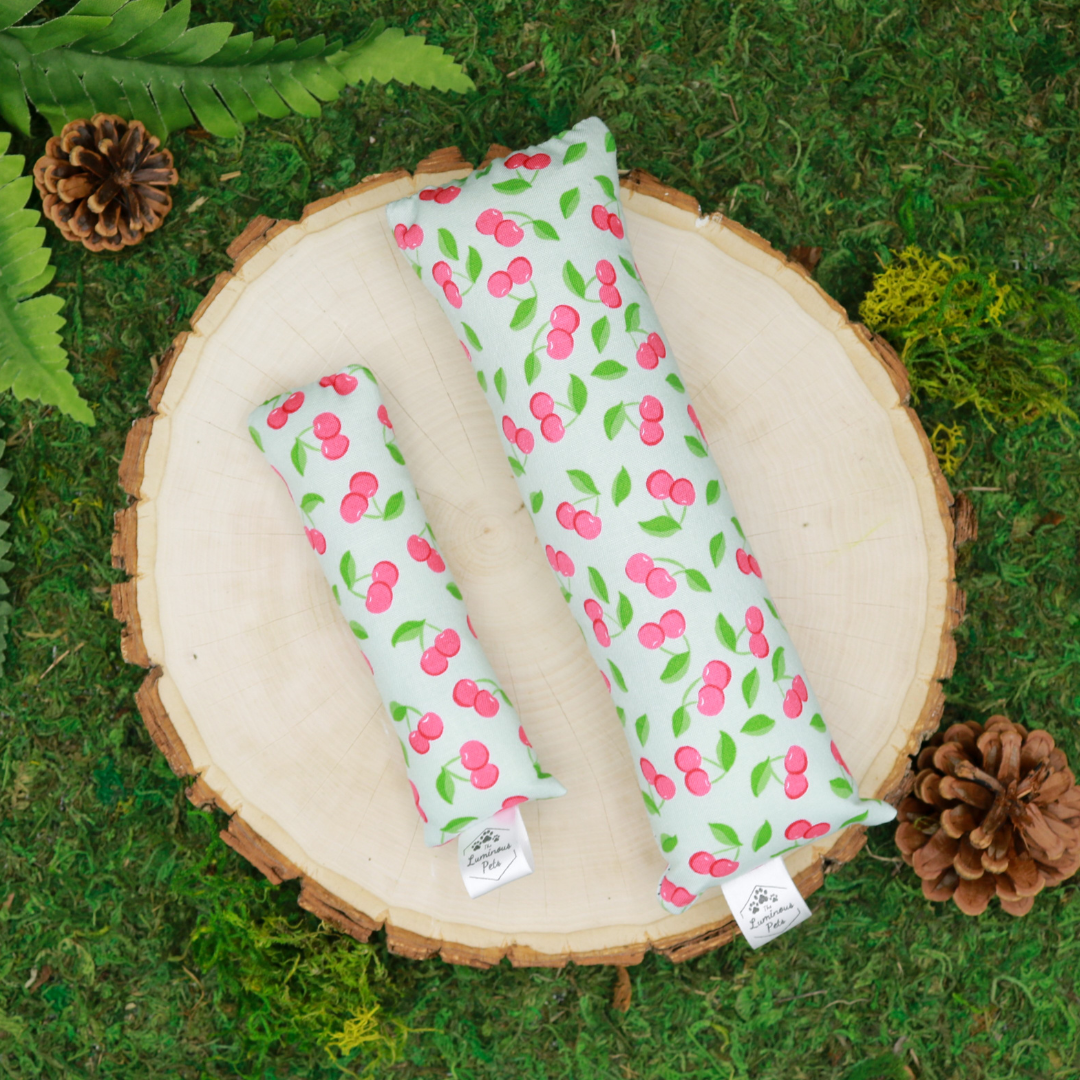 Cherries Catnip Toy with Valerian Root, Organic Blend | Cat Toy Handmade by The Luminous Pets