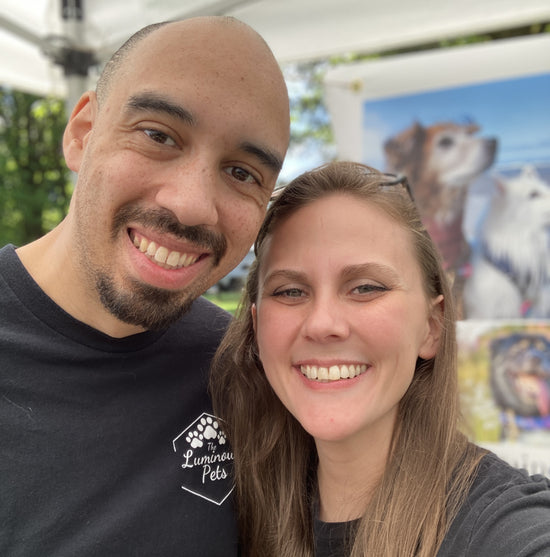 The Luminous Pets founders Josie and Isiah at Auburn Petpalooza