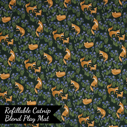 Playful red foxes refillable play mat by The Luminous Pets