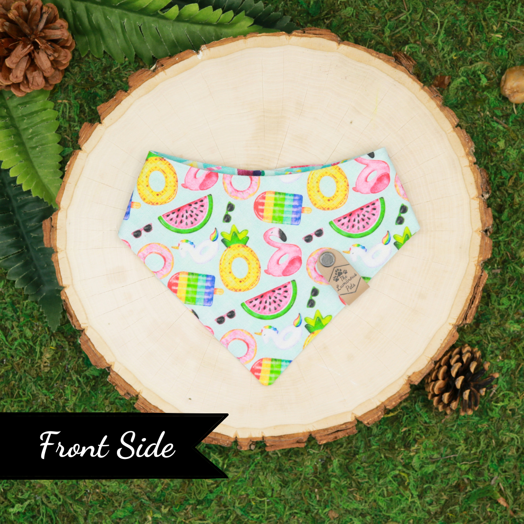 Pool Floaties & Cocktails Snap On Pet Bandana