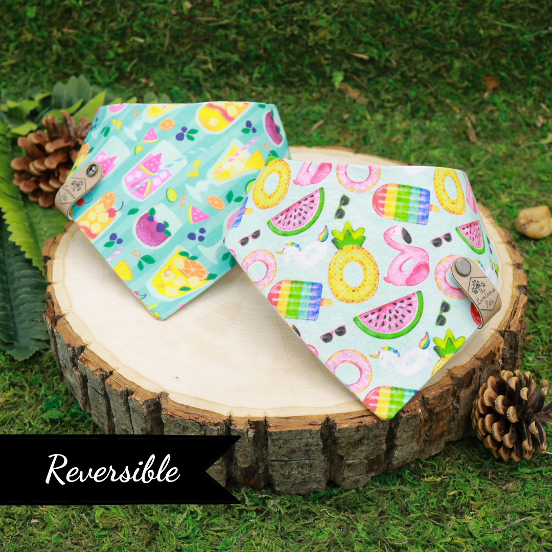 Pool Floaties & Cocktails Snap On Pet Bandana