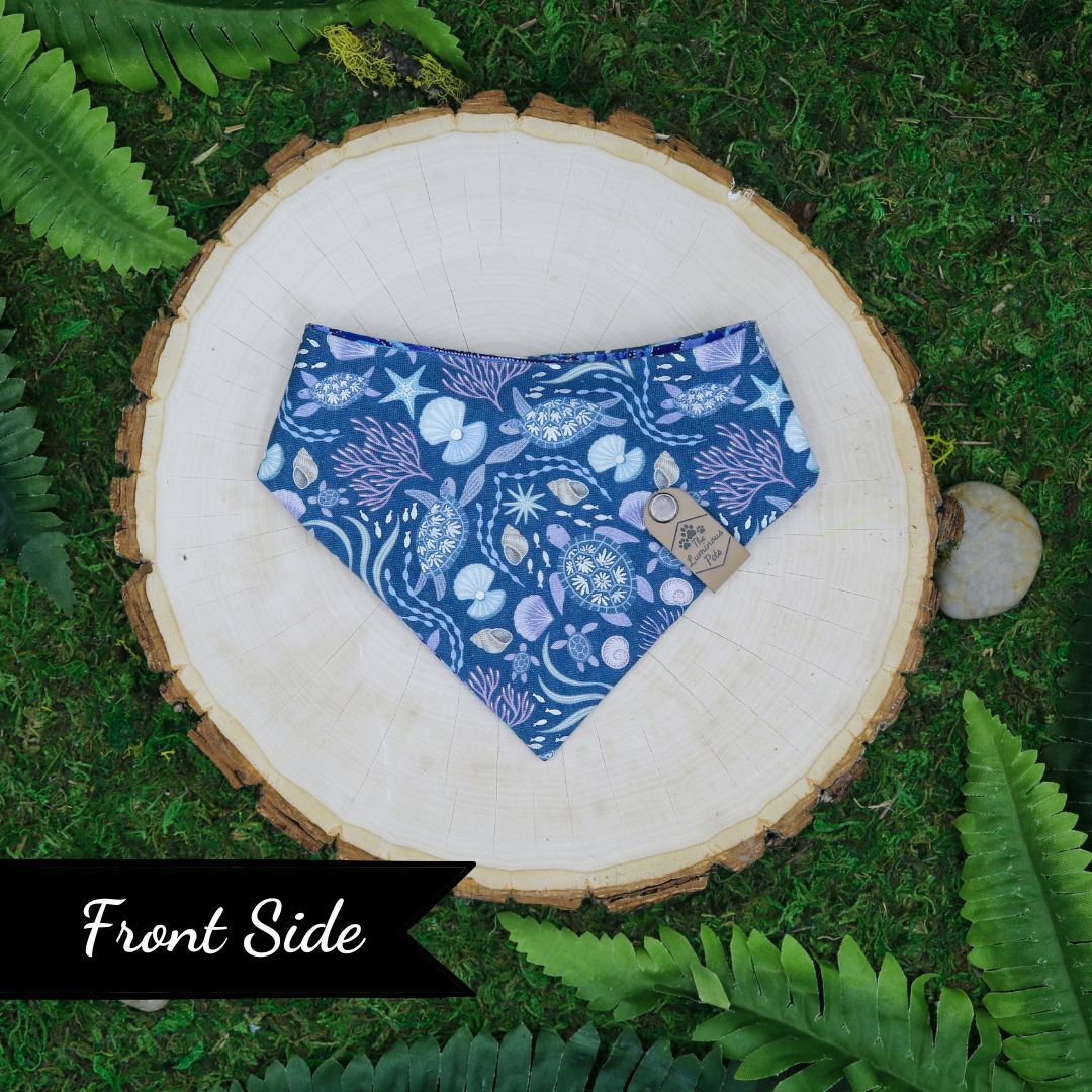 Sea turtle Pet Bandana | Snap on dog and cat accessories by The Luminous Pets