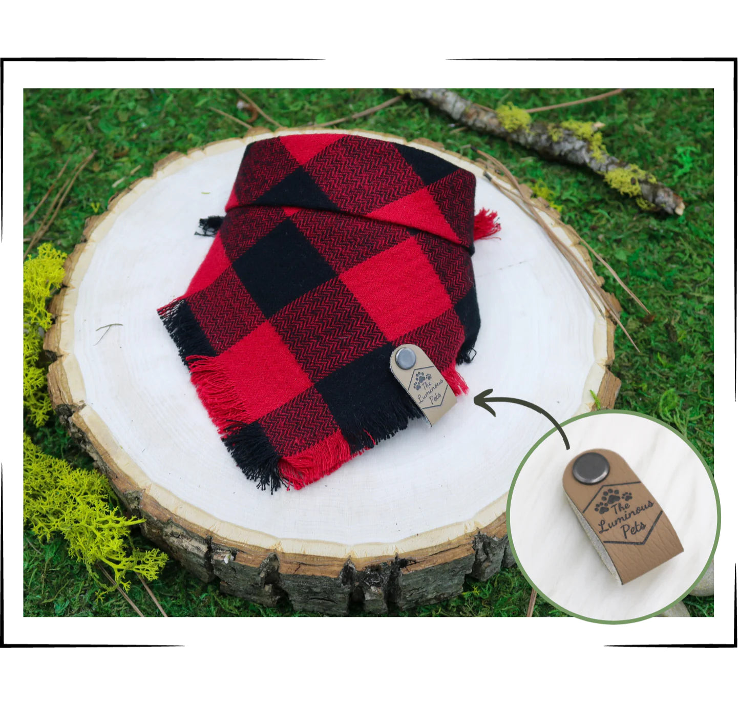 The Luminous Pet Snap on Bandana Buffalo Plaid