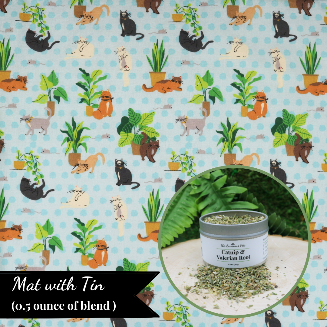 Cats with Plants Refillable Mat with Catnip Blend (Bundle)