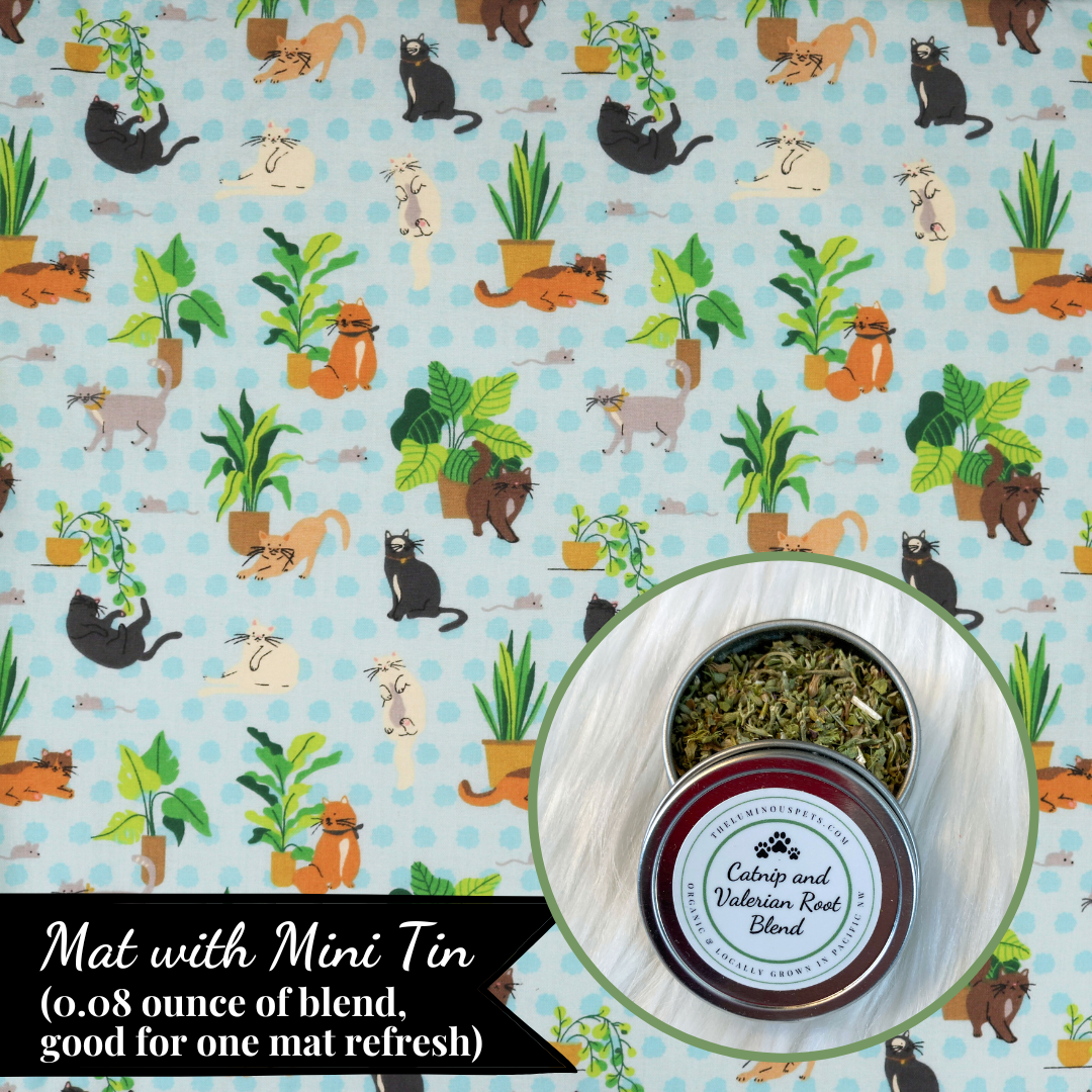 Cats with Plants Refillable Mat with Catnip Blend (Bundle)