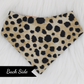 Snap on cat bandana with cheetah print handmade by The Luminous Pets