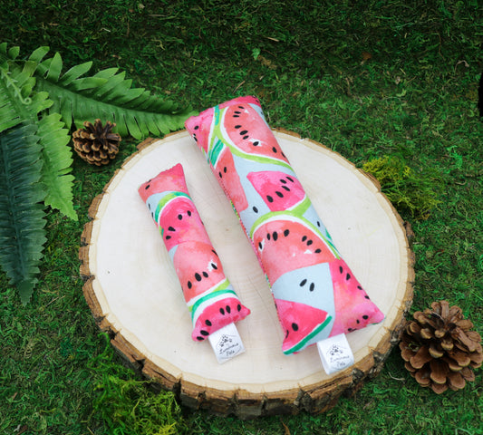 Catnip Toy with Valerian Root | Summer Watermelon Slices | Watercolor watermelon | Handmade cat toys by The Luminous Pets
