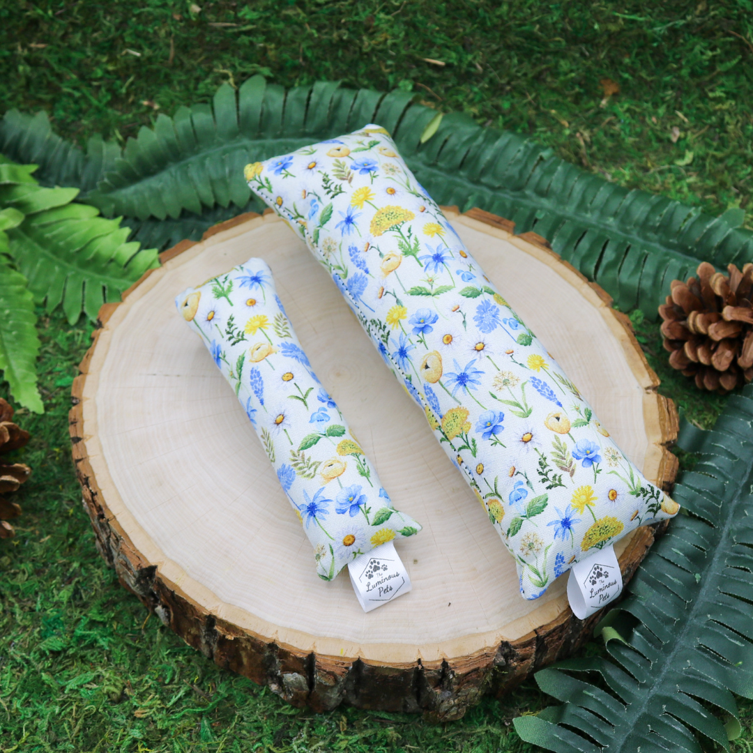 Organic catnip with valerian root cat toy kickers handmade by The Luminous Pets  Spring Summer Flowers