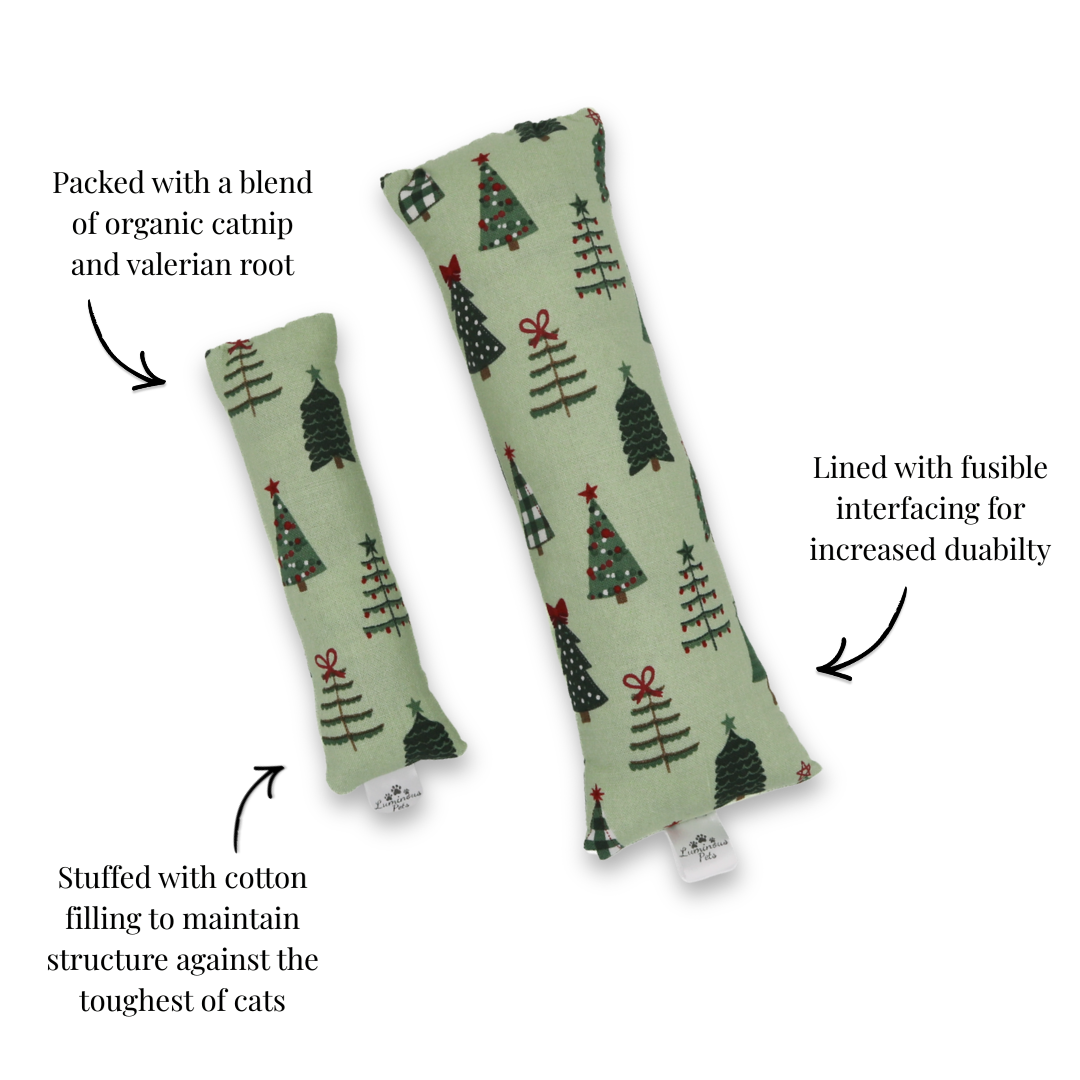 Catnip with valerian root cat toy by The Luminous Pets _ Christmas Trees 