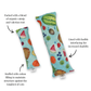 Catnip with valerian root cat toy by Luminous Pets _ Watercolor Summer Fruit
