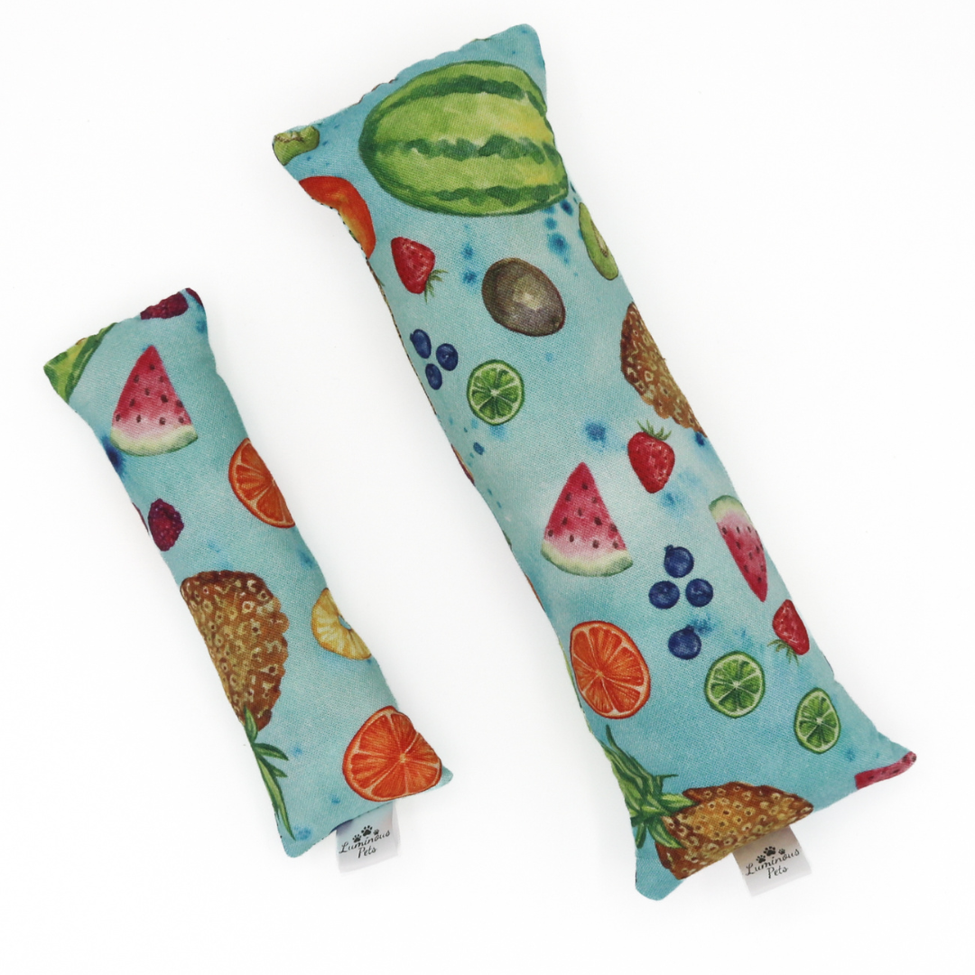 Catnip with valerian root cat toy by Luminous Pets _ Watercolor Summer Fruit