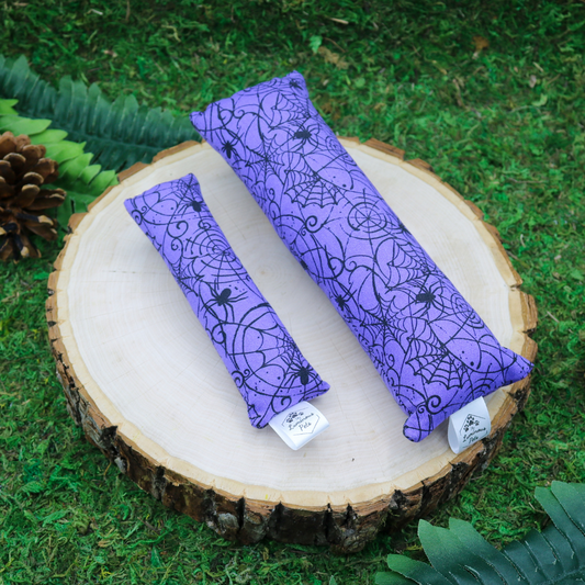 Organic catnip with valerian root cat toy kickers handmade by The Luminous Pets  Spider webs Halloween