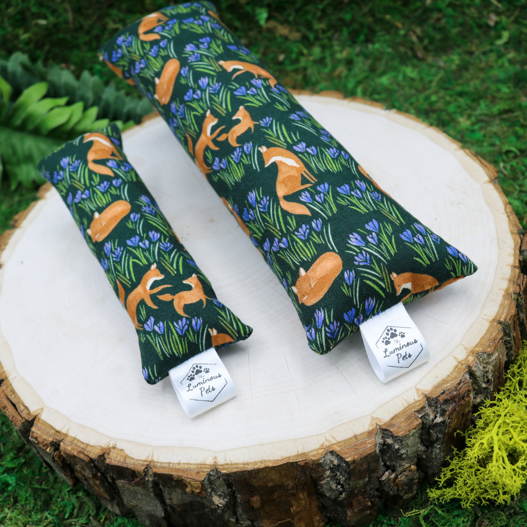 Catnip with valerian root cat toy by The Luminous Pets with red foxes