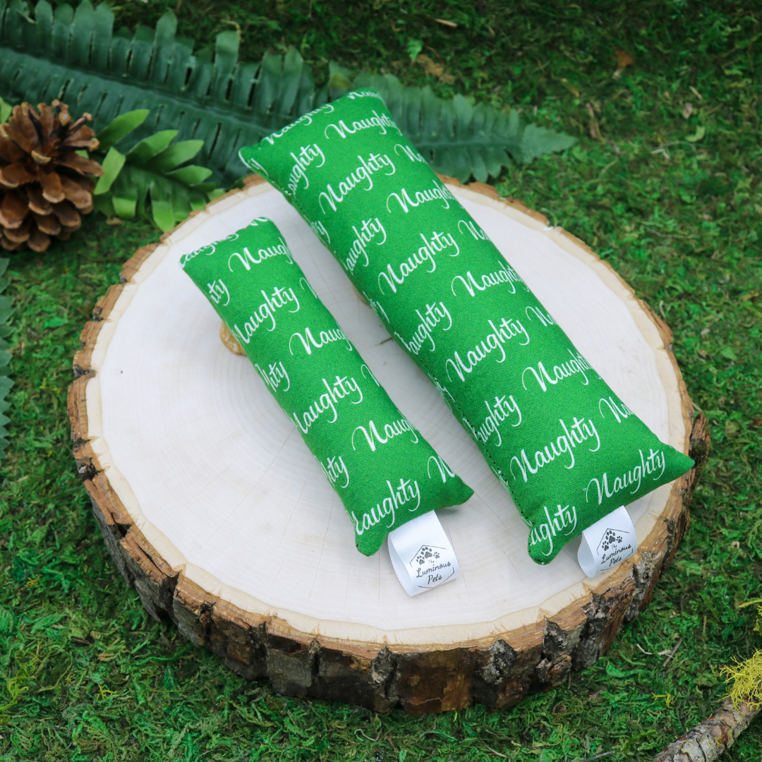 Catnip with valerian root cat toy _ Kicker sticks by The Luminous Pets _ Christmas Naughty List Santa