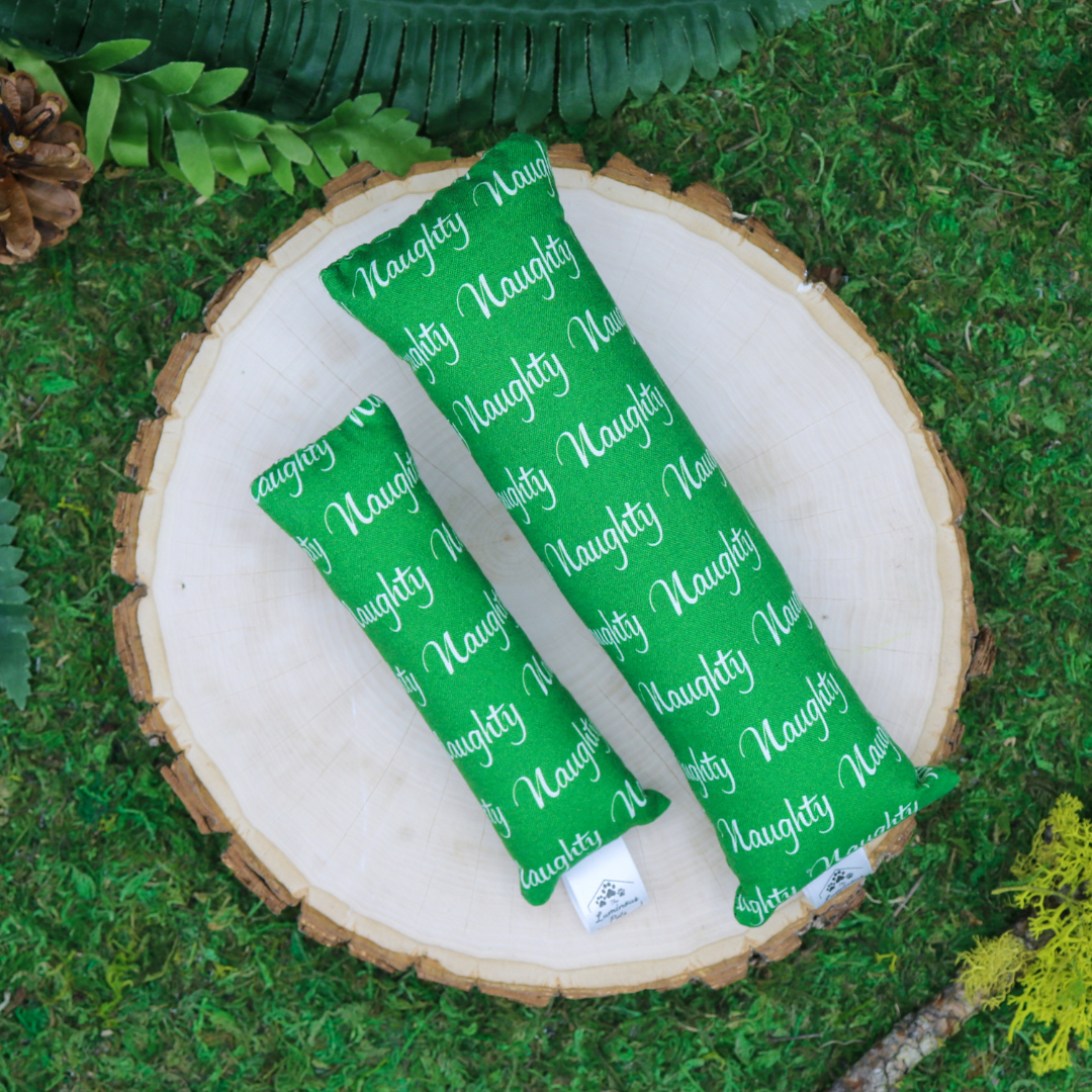 Catnip with valerian root cat toy _ Kicker sticks by The Luminous Pets _ Christmas Naughty List Santa