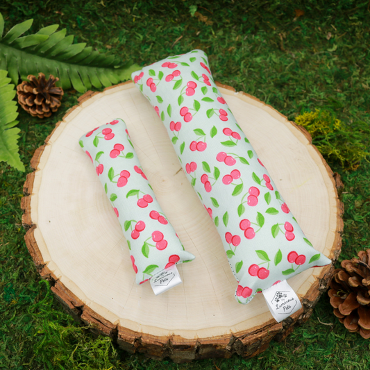 Cherries Catnip Toy with Valerian Root, Organic Blend | Cat Toy Handmade by The Luminous Pets