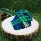 Frayed plaid snap on pet bandana by The Luminous Pets | Blue and green plaid 