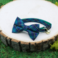 Made by Cleo cat bow tie and breakaway collar - Hunter Green and blue plaid 
