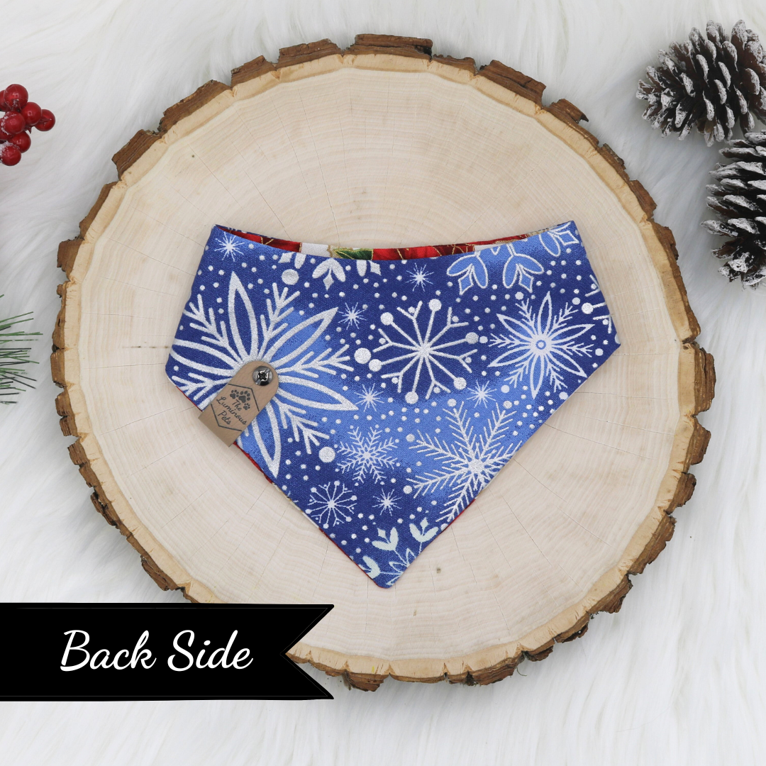 Metallic Silver Snowflakes pet bandana by The Luminous Pets