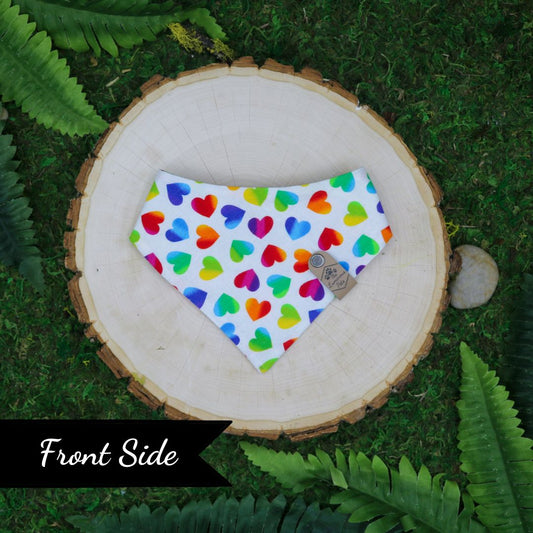 Pride Rainbow Hearts Bandana | Handmade by LGBT+ shop in Portland Oregon