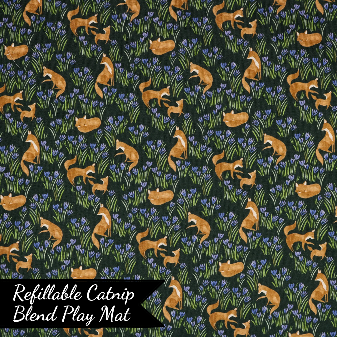 Playful red foxes refillable play mat by The Luminous Pets
