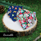 Reversible pet bandanas snap on by The Luminous Pets _ Winter Santa Toy Shop and Scarves