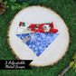 Reversible pet bandana with snap on by The Luminous Pets _ Winter Poinsettias with gold and metallic silver snowflakes