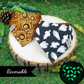 Halloween Pet Bandana Snap on with glow in the dark ghosts and metallic pumpkins by The Luminous Pets