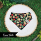 Reversible snap on pet bandanas by The Luminous Pets _ Christmas Ornaments and plaid on black