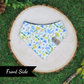 Reversible snap on pet bandana by The Luminous Pets | Mini summer flowers with lemon leaves 
