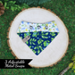 Reversible snap on pet bandana by The Luminous Pets | Mini summer flowers with lemon leaves 