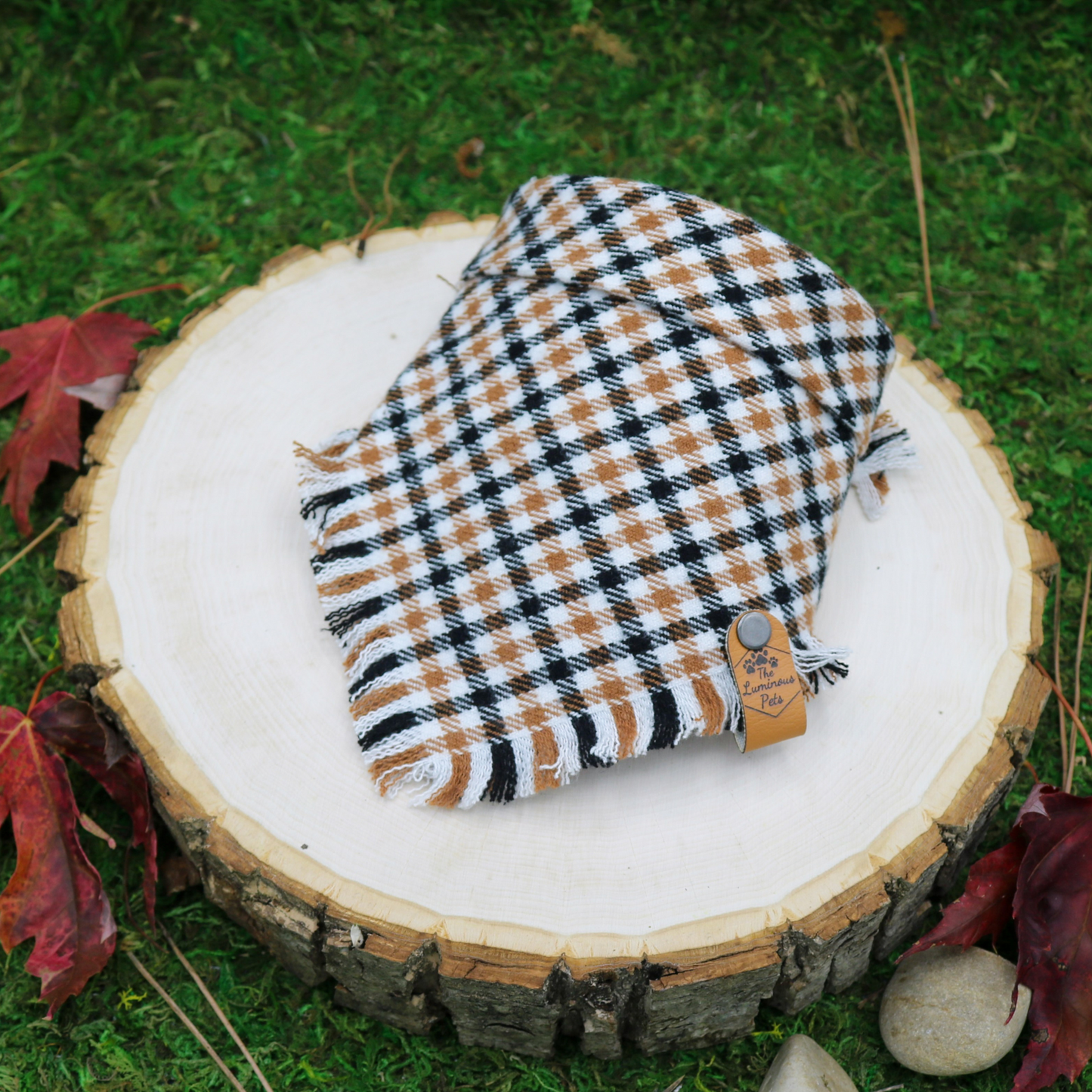 Autumn checkered plaid bandanas by The Luminous Pets