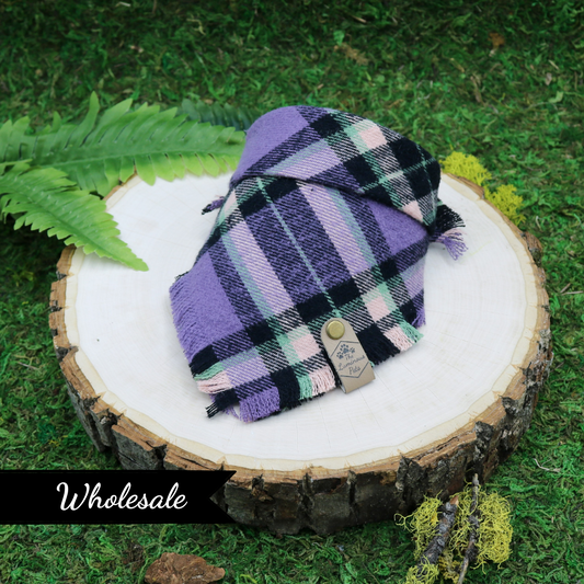 Wholesale - San Juan Island Flannel Bandana  | Purple Plaid