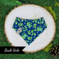 Snap on reveresible bandanas for cats and dogs by Luminous Pets - Summer citrus slices and lemon leaves