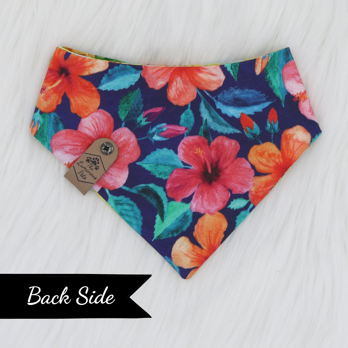 Hibiscus flowers pet bandana | Snap on bandanas by The Luminous Pets