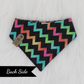 Snap on Reversible bandana for dogs and cats | Back side Chevrons in pink and mint