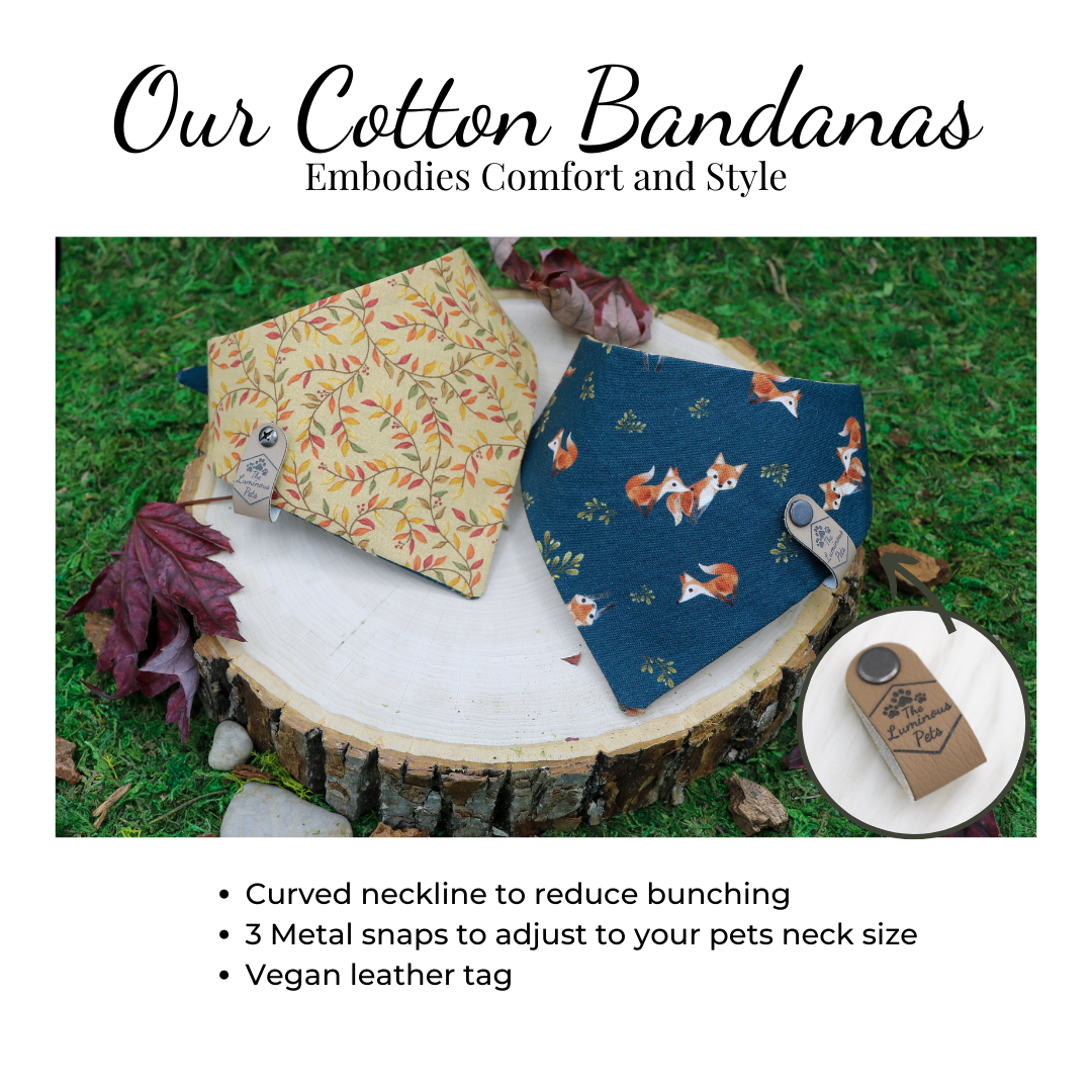 The Luminous Pets comfortable and stylish pet bandanas | Handmade in Portland Oregon