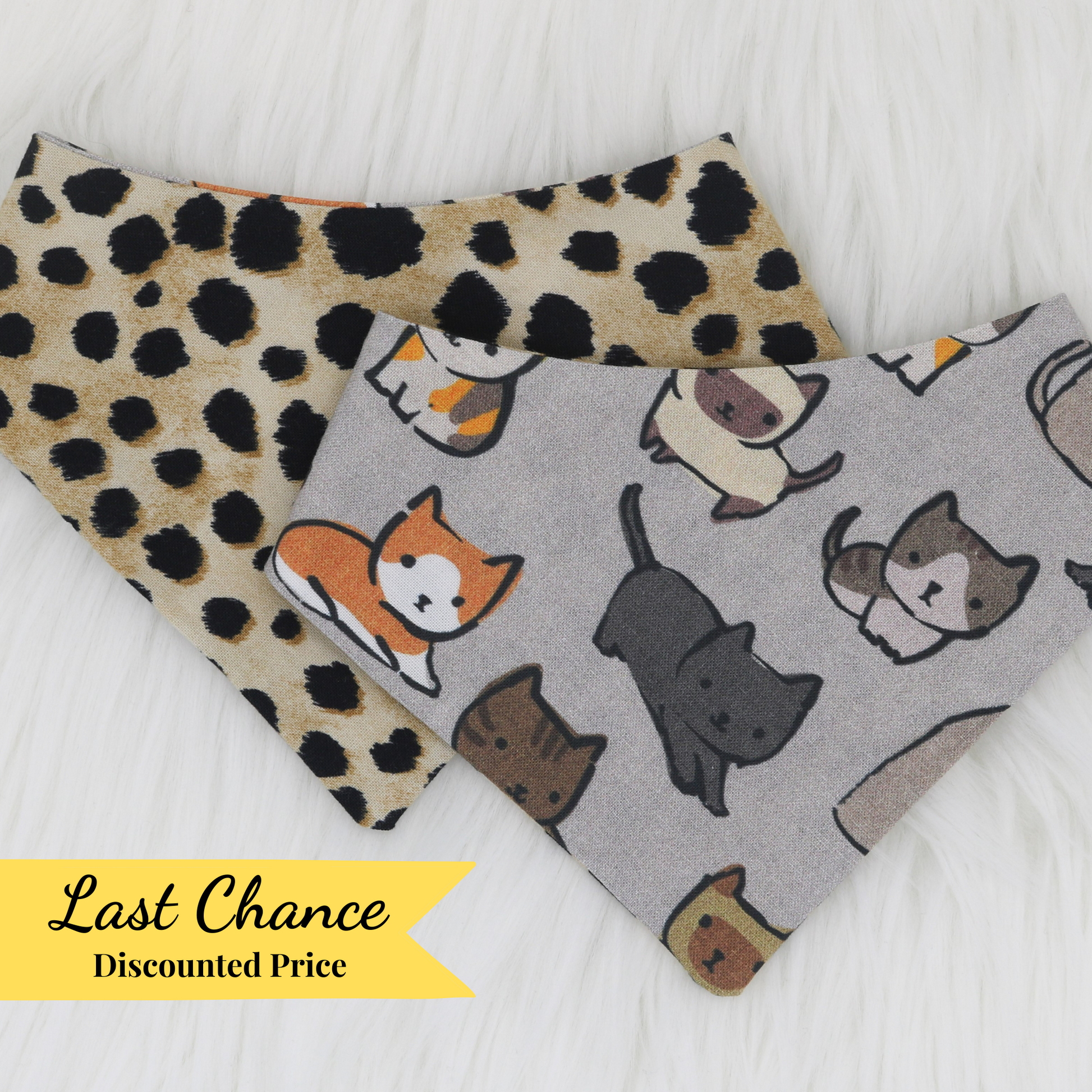 Cheetah Print pet bandana | Snap on cat and dog accessories by The Luminous Pets