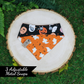 Halloween snap on reversible pet bandana by Luminous Pets _ Happy pumpkins and playful ghosts