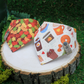 Autumn snap on reversible pet bandana by Luminous Pets _ Pumpkin spice latte and autumn leaves