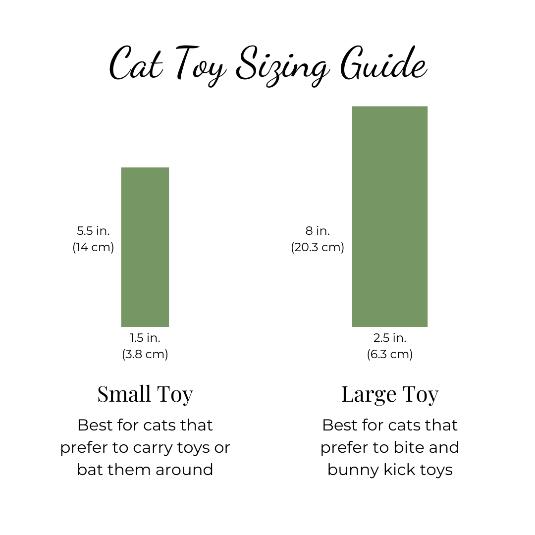 The Luminous Pets Catnip and Valerian Root Toy Sizes