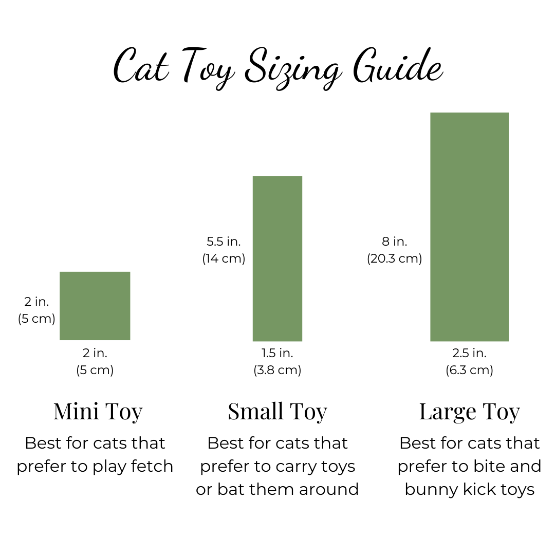 The Luminous Pets Cat Toy Sizing Guide for Mystery Pack