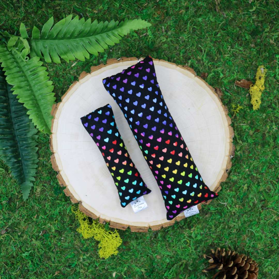 The Luminous Pets Rainbow Hearts Catnip with Valerian Root Cat Toys