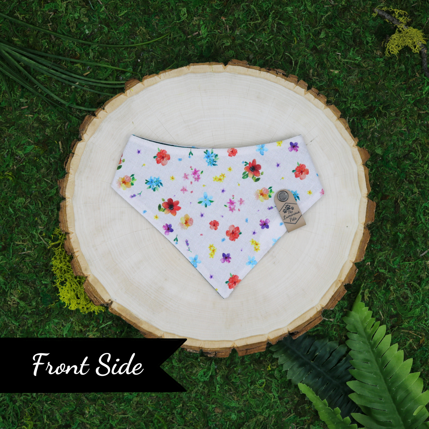Spring floral pet bandana for dogs and cats | Handmade in Portland, Oregon