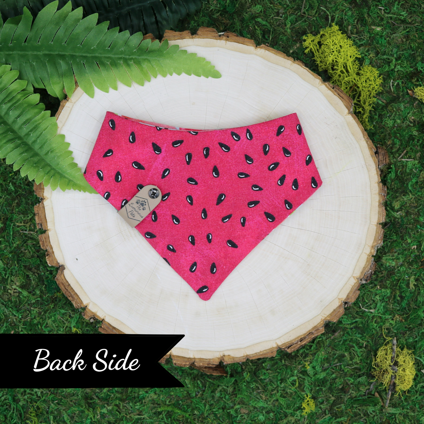 Watermelon Seed bandana for cats and dogs | Snap on bandanas handmade by The Luminous Pets